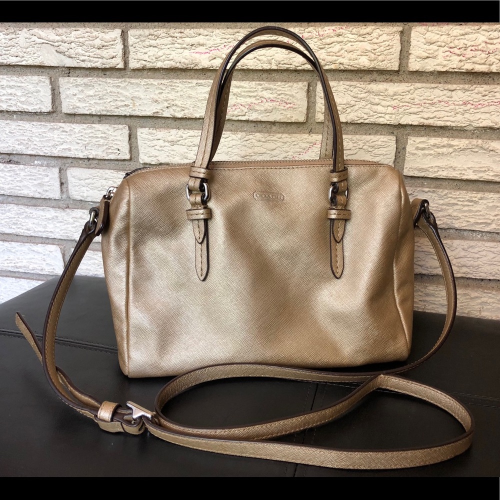 Gold Coach Crossbody Bag
